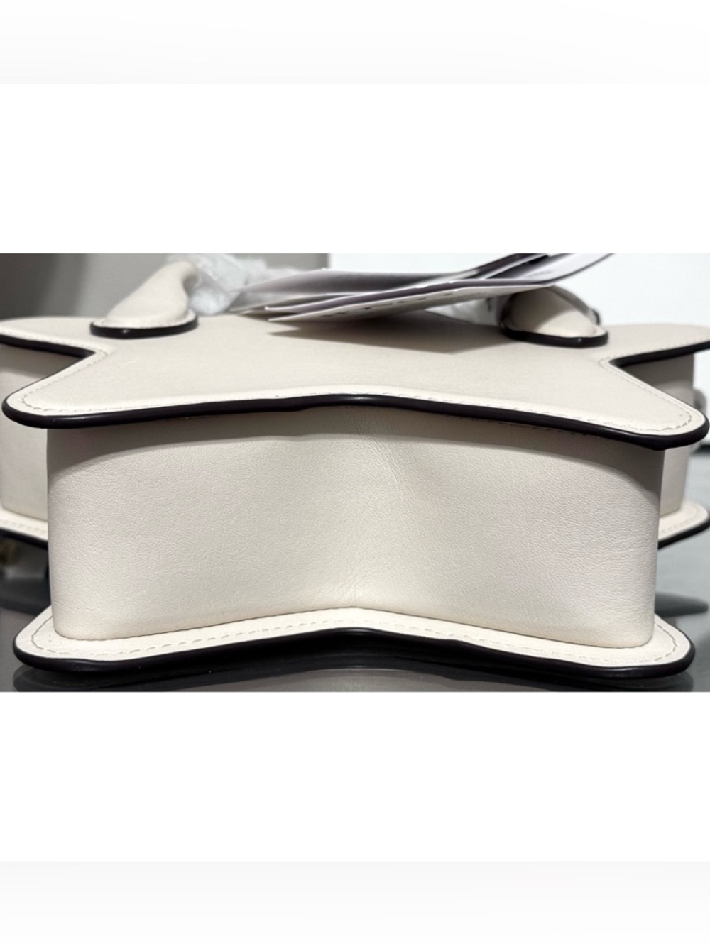 COACH STAR Shape Crossbody Bag, Brass/Chalk White - Picture 7 of 9